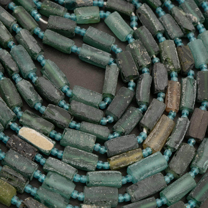Roman Glass · Matte · Tube · 8mm, Tejas Beads, Beads