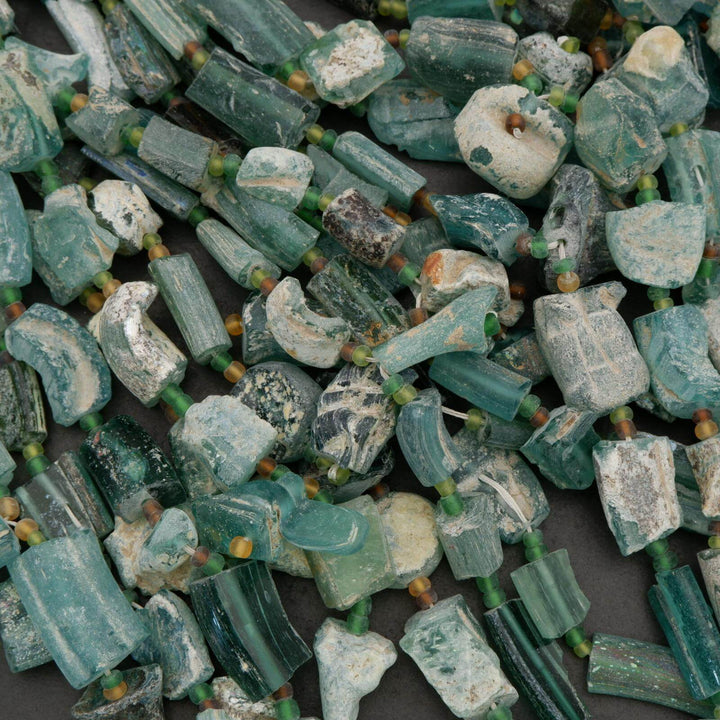 Roman Glass · Matte · Freeform · Graduated 6mm to 20mm, Tejas Beads, Beads