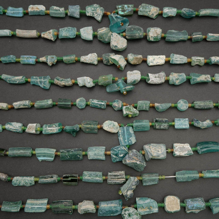 Roman Glass · Matte · Freeform · Graduated 6mm to 20mm, Tejas Beads, Beads