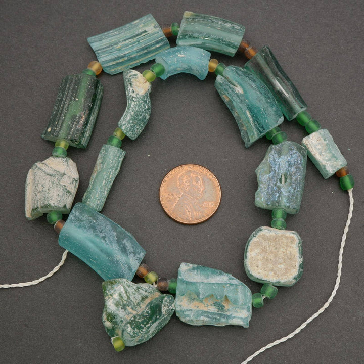 Roman Glass · Matte · Freeform · Graduated 6mm to 20mm, Tejas Beads, Beads