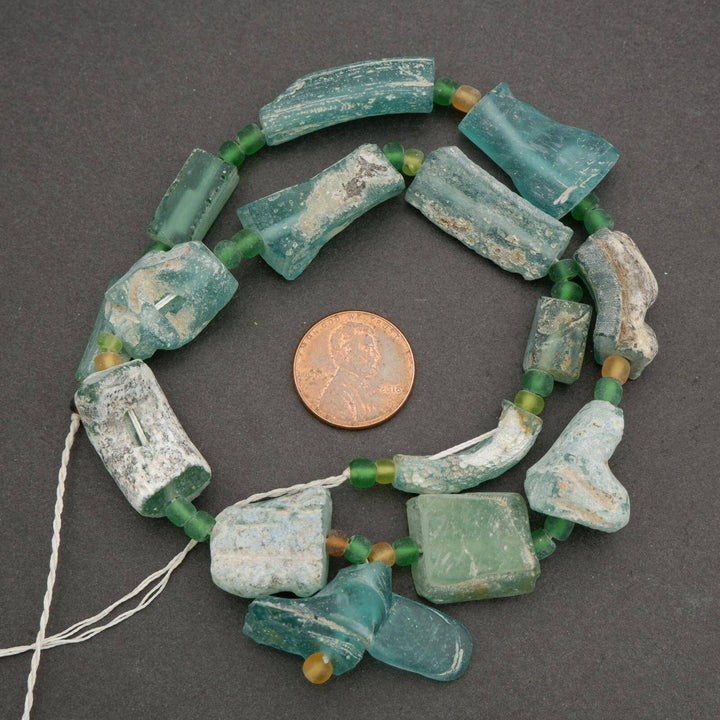 Roman Glass · Matte · Freeform · Graduated 6mm to 20mm, Tejas Beads, Beads