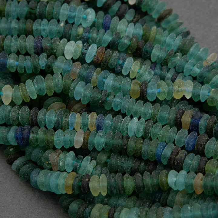 Roman Glass · Matte · Saucer Disk · 4mm, 5mm, Tejas Beads, Beads