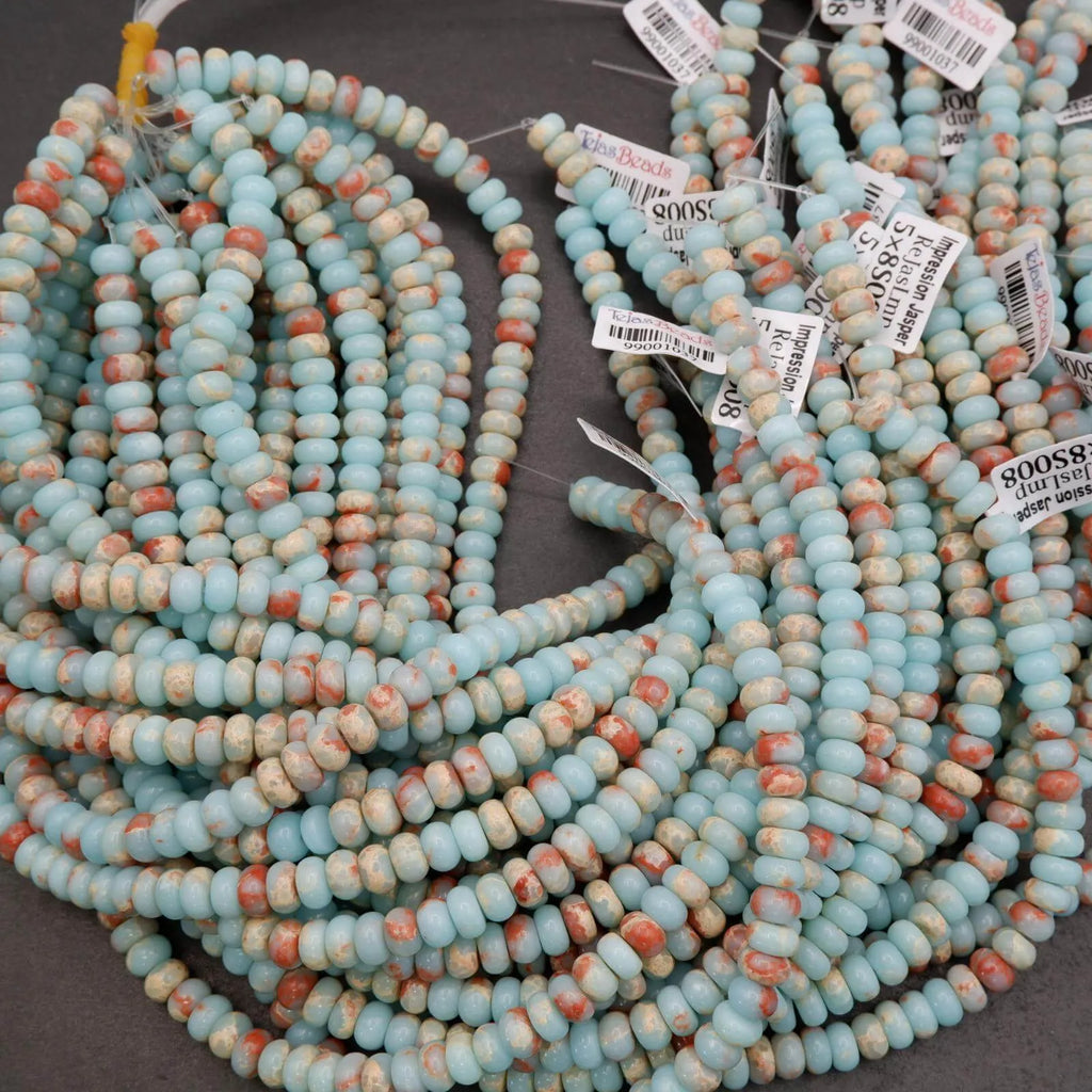 Soothing blues, creams, and warm earth tones with natural marbled patterns.