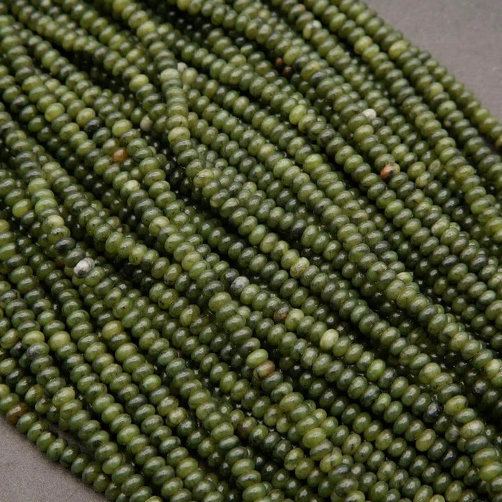 Olivine Jade · Smooth · Rondelle · 2x4mm, Tejas Beads, Beads