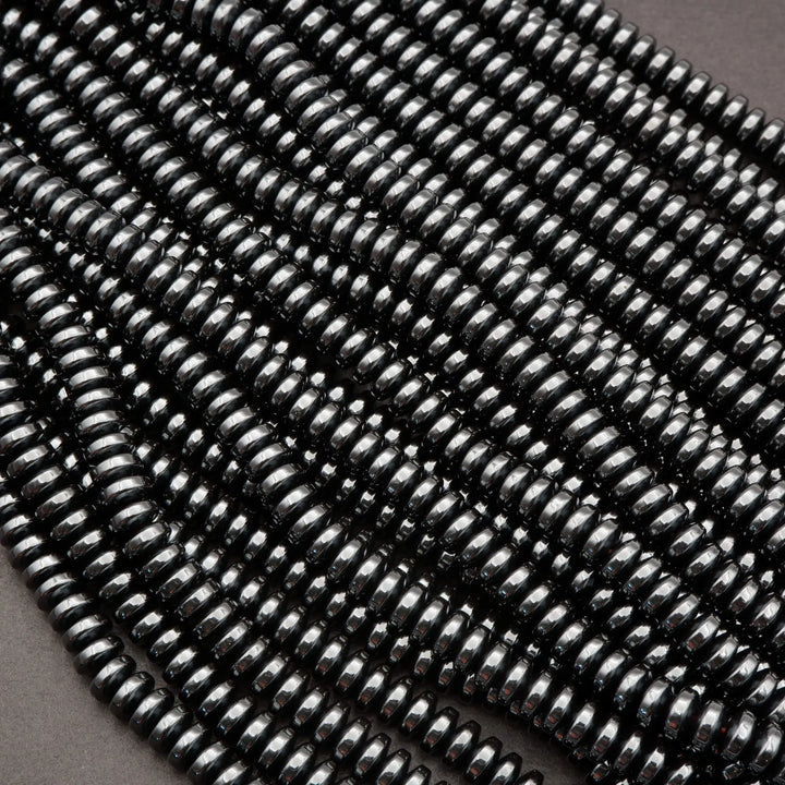 Hematite · Smooth · Rondelle Disk · 4x8mm, Tejas Beads, Beads