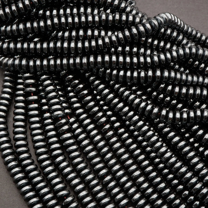 Hematite · Smooth · Rondelle Disk · 4x8mm, Tejas Beads, Beads