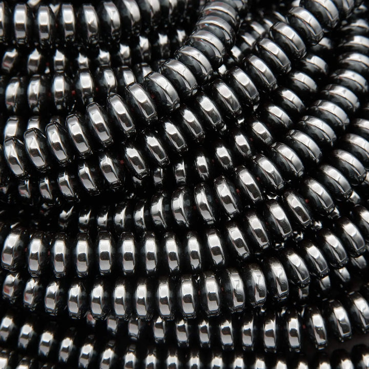 Hematite · Smooth · Rondelle Disk · 4x8mm, Tejas Beads, Beads
