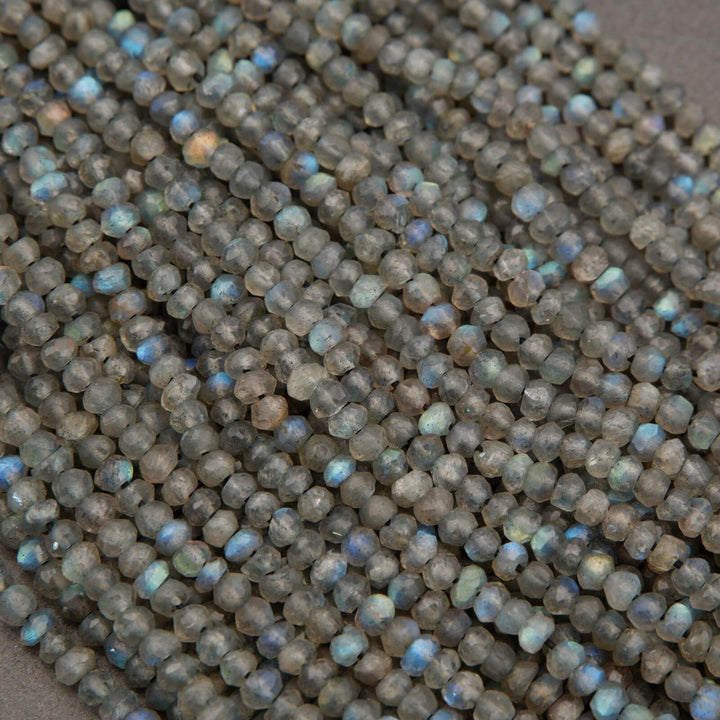 Labradorite · Microfaceted · Rondelle · 3mm, Tejas Beads, Beads