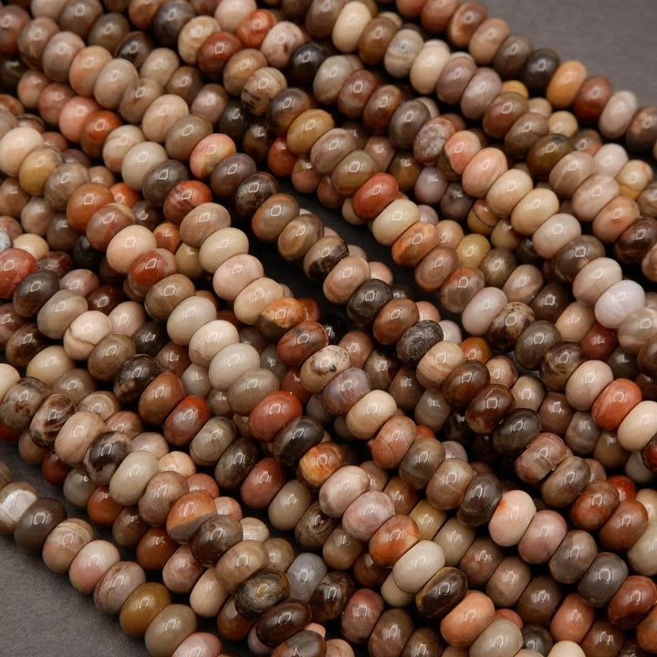 Petrified Wood · Smooth · Rondelle · 5x8mm, Tejas Beads, Beads