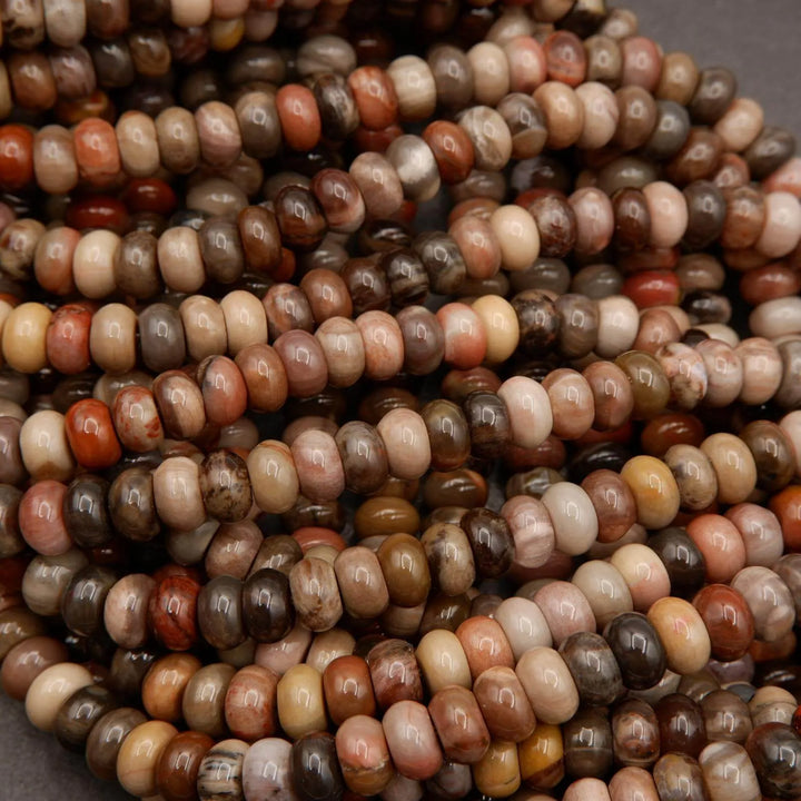 Petrified Wood · Smooth · Rondelle · 5x8mm, Tejas Beads, Beads