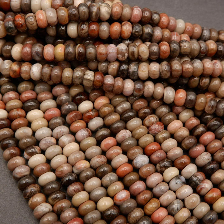 Petrified Wood · Smooth · Rondelle · 5x8mm, Tejas Beads, Beads