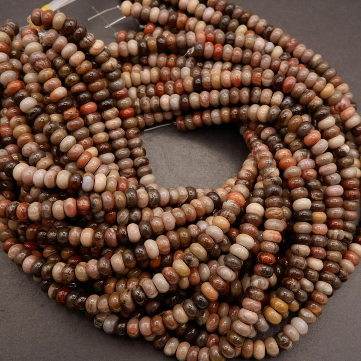 Petrified Wood · Smooth · Rondelle · 5x8mm, Tejas Beads, Beads