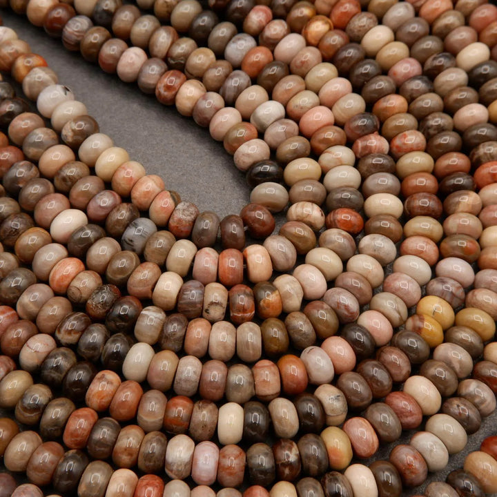 Petrified Wood · Smooth · Rondelle · 5x8mm, Tejas Beads, Beads