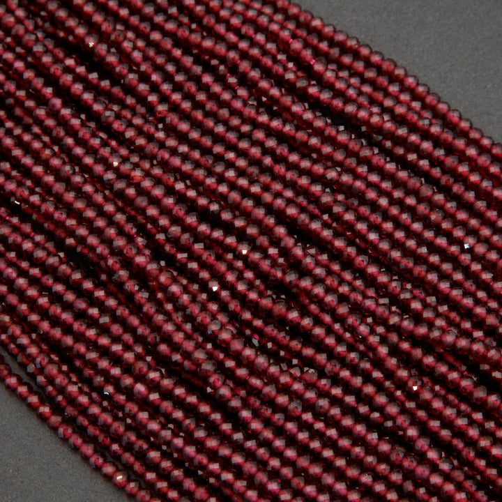 Red Garnet · Microfaceted · Rondelle · 3mm, Tejas Beads, Beads
