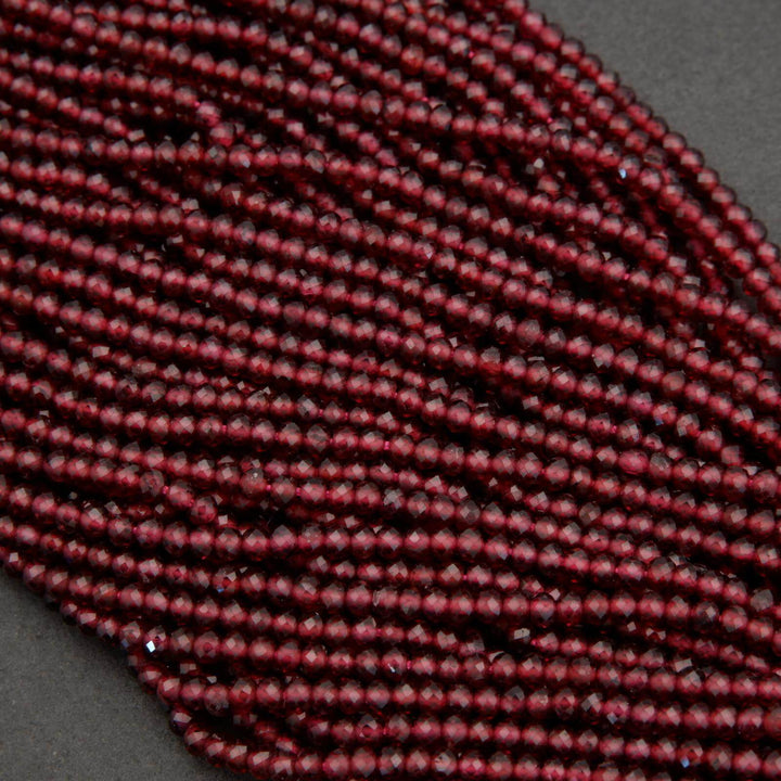 Red Garnet · Microfaceted · Rondelle · 3mm, Tejas Beads, Beads