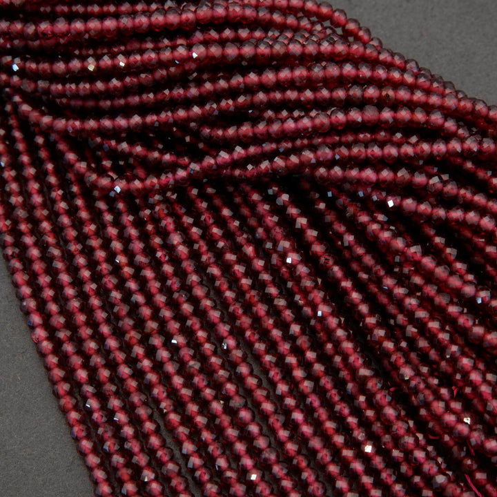 Red Garnet · Microfaceted · Rondelle · 3mm, Tejas Beads, Beads