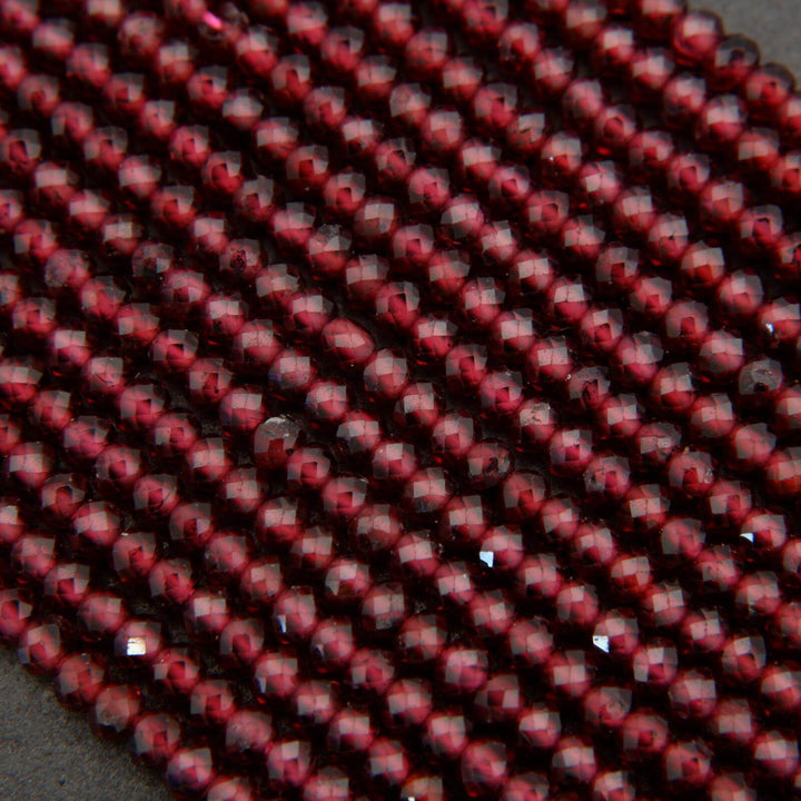 Red Garnet · Microfaceted · Rondelle · 3mm, Tejas Beads, Beads