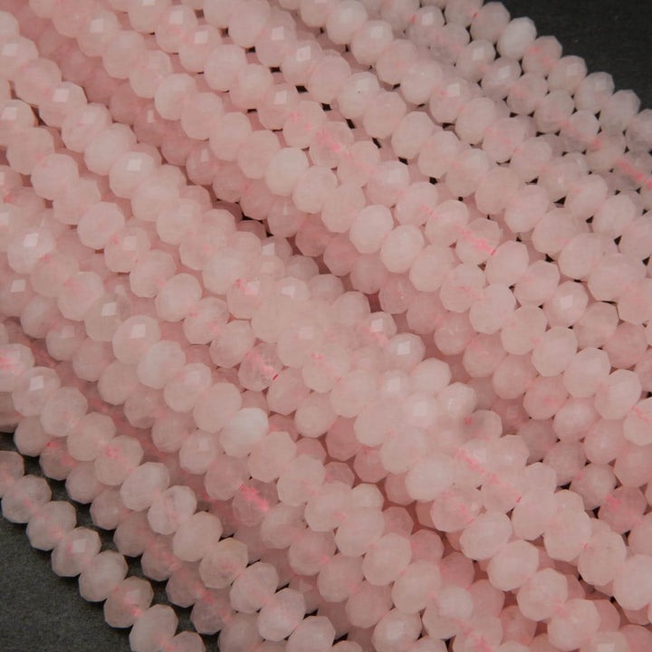 Pink rose quartz beads.