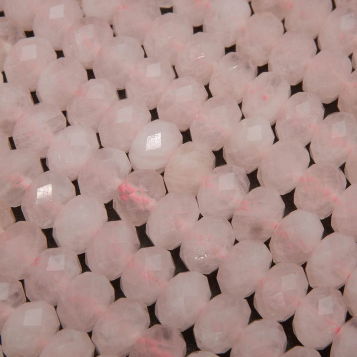 Pink rose quartz beads.