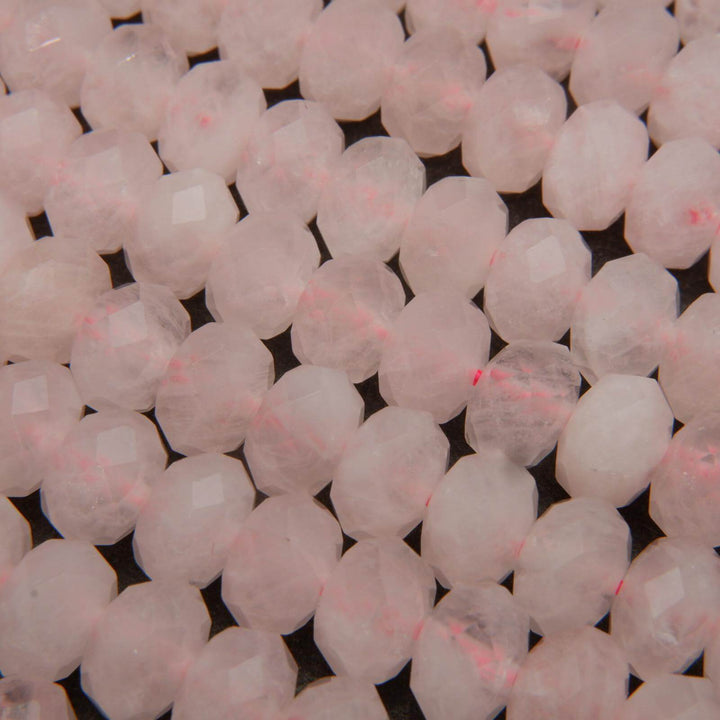 Pink rose quartz beads.