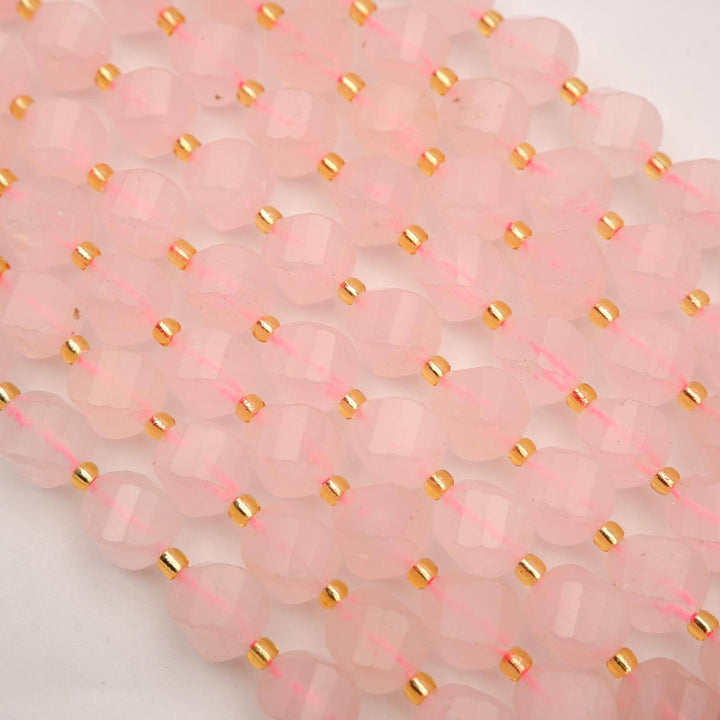Rose Quartz · Faceted · Spiral Sphere · 8mm, 10mm, Tejas Beads, Beads