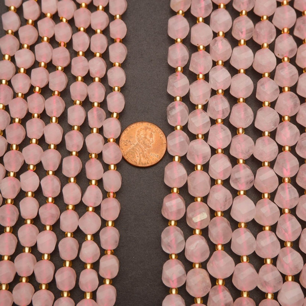 Rose Quartz · Faceted · Spiral Sphere · 8mm, 10mm, Tejas Beads, Beads