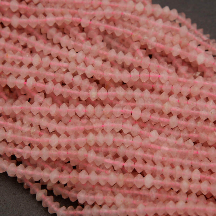 Rose Quartz · Microfaceted · Saucer · 3.5mm, Tejas Beads, Beads
