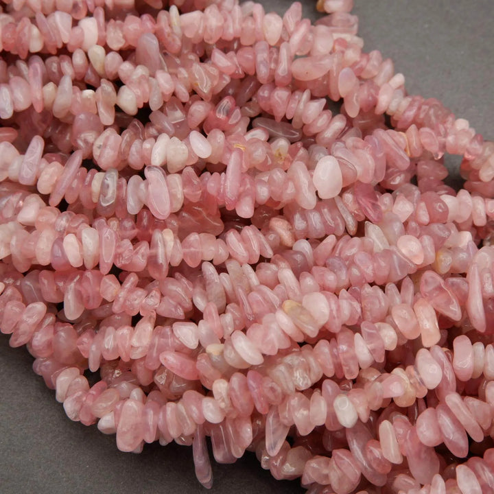 Madagascar Rose Quartz (alt) · Smooth · Freeform Chips · 7mm, Tejas Beads, Beads