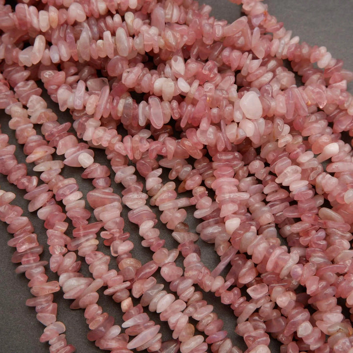 Madagascar Rose Quartz (alt) · Smooth · Freeform Chips · 7mm, Tejas Beads, Beads