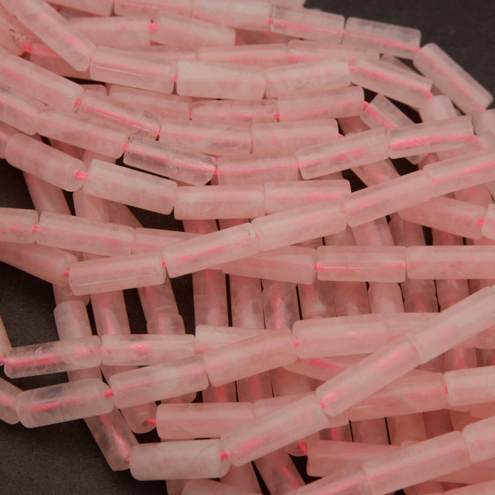 Rose Quartz · Smooth · Tube · 5mm, Tejas Beads, Beads