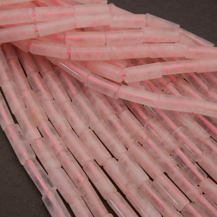Rose Quartz · Smooth · Tube · 5mm, Tejas Beads, Beads