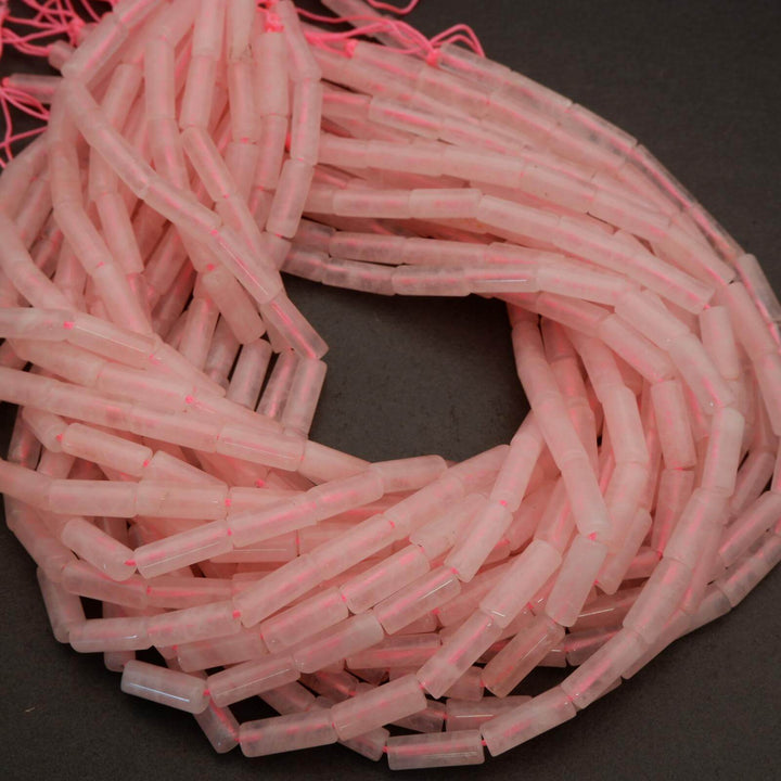 Rose Quartz · Smooth · Tube · 5mm, Tejas Beads, Beads
