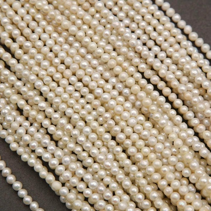 Freshwater Pearl A · Round · White · 3mm, Tejas Beads, Beads