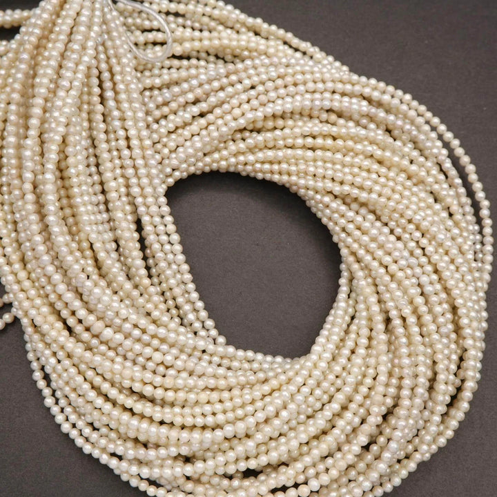 Freshwater Pearl A · Round · White · 3mm, Tejas Beads, Beads