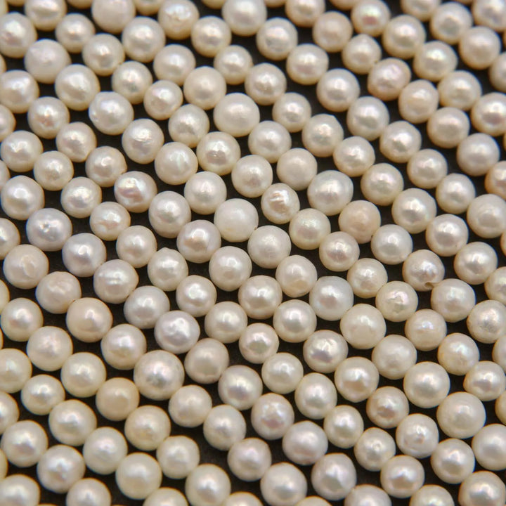 Freshwater Pearl A · Round · White · 3mm, Tejas Beads, Beads