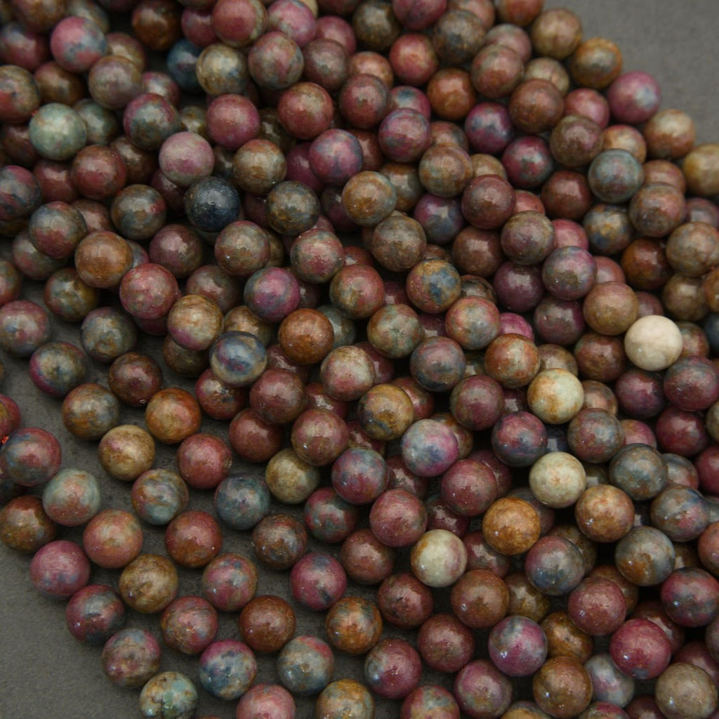 Natural ruby kyanite gemstone beads close up