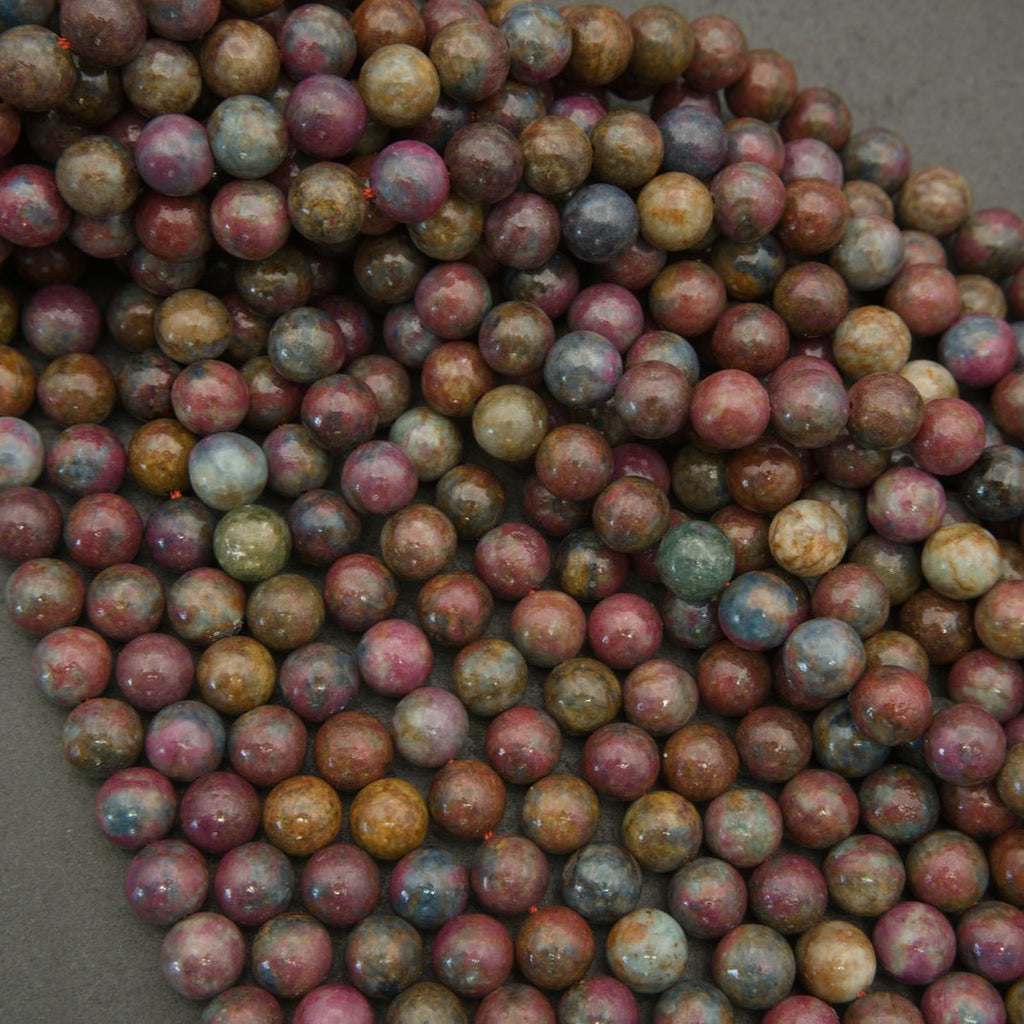 Ruby kyanite beads with red and blue tones