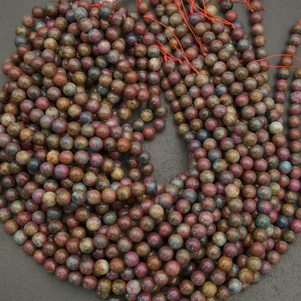 Natural ruby kyanite round beads for jewelry making
