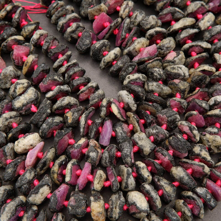 Ruby · Rough Raw · Freeform Slices · 12mm, 14mm, 16mm, 18mm, Tejas Beads, Beads