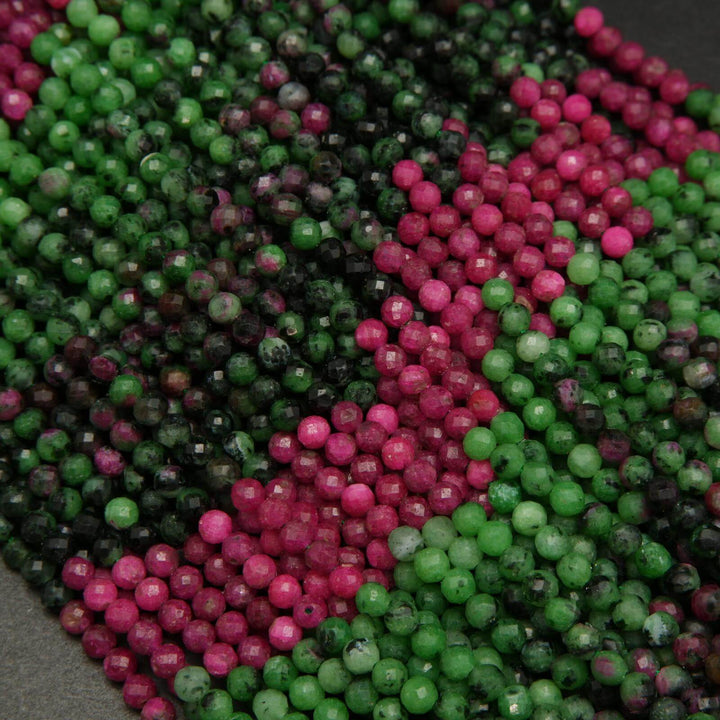 Ruby zoisite beads.