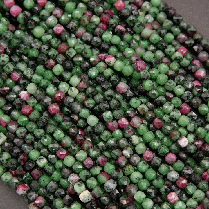 Ruby Zoisite · Microfaceted · Cube · 4mm, Tejas Beads, Beads
