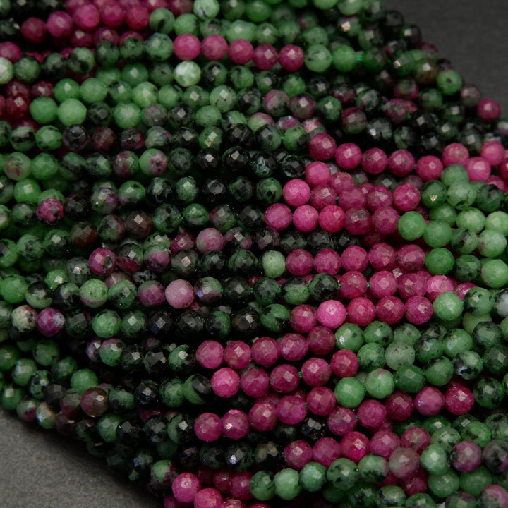 Ruby zoisite beads.