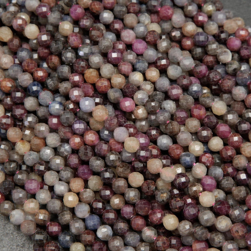 Ruby and sapphire beads.