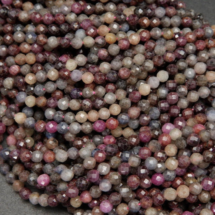 Ruby and sapphire beads.
