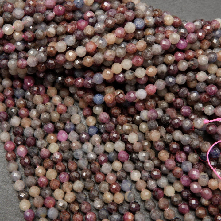 Ruby and sapphire beads.