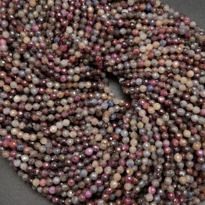Ruby and sapphire beads.