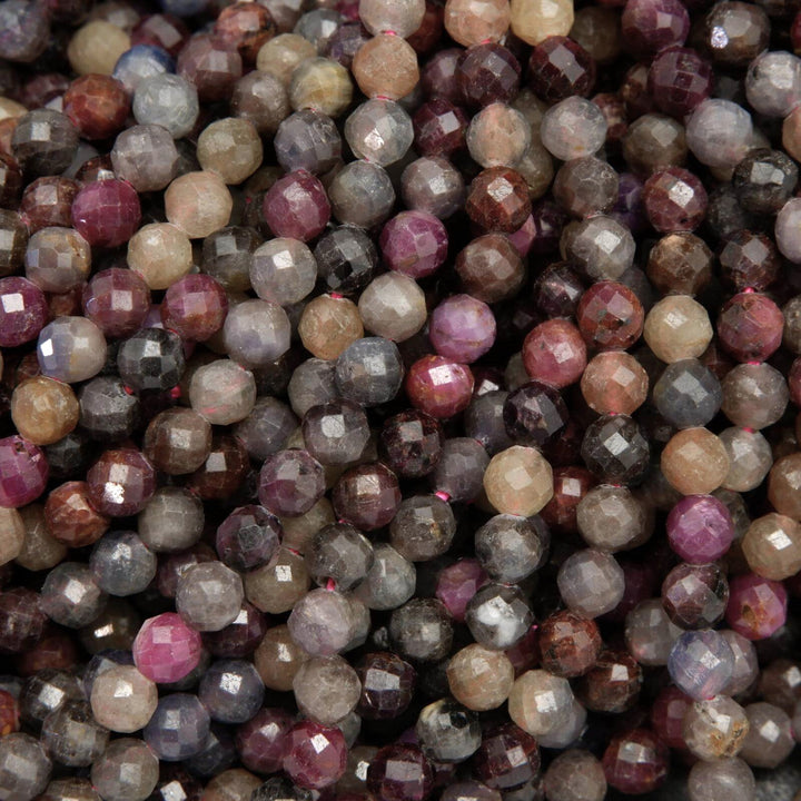Ruby and sapphire beads.