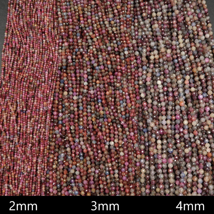 Ruby and sapphire beads.