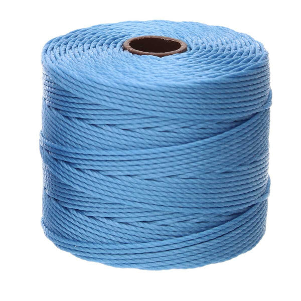 Spool of Carolina blue S-Lon Bead Cord Tex 210 nylon beading cord, 77 yards