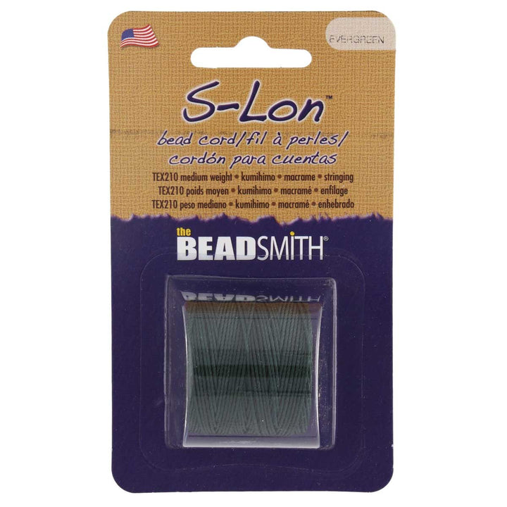 Evergreen 0.5mm S-Lon Bead Cord for kumihimo and macrame